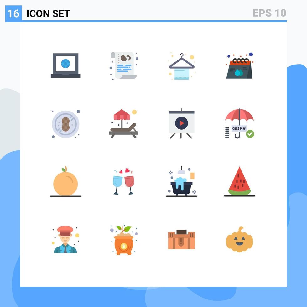 Universal Icon Symbols Group of 16 Modern Flat Colors of diet print clothes paper advertisement Editable Pack of Creative Vector Design Elements