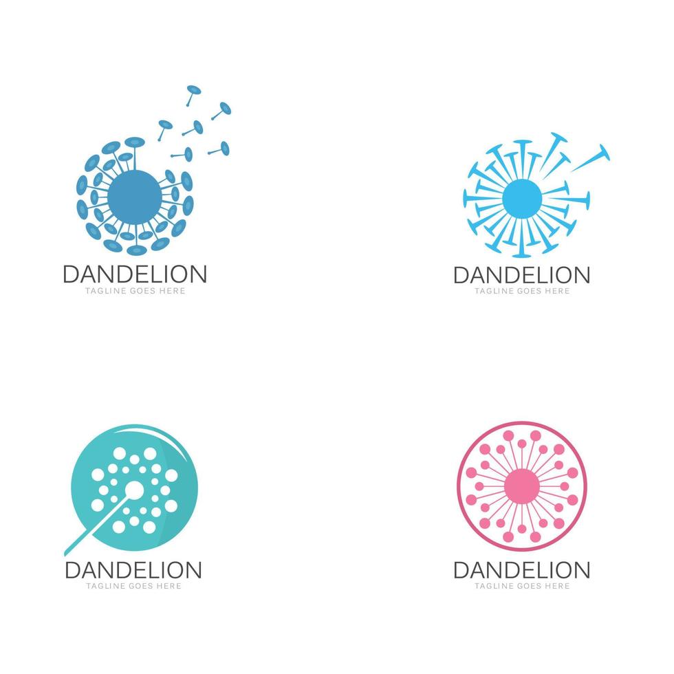 Illustration of concept dandelion. Vecto vector