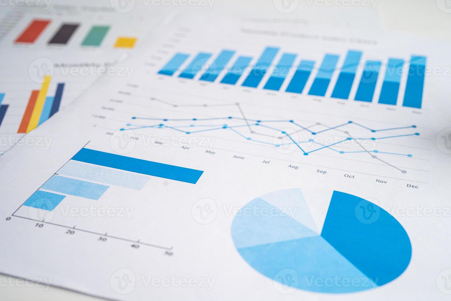 Chart or graph paper. Financial, account, statistic and business data concept. photo