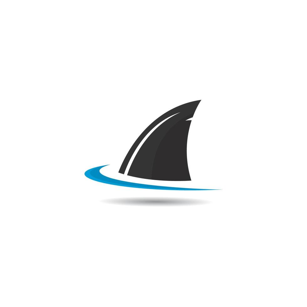 Shark fin logo template vector icon illustration