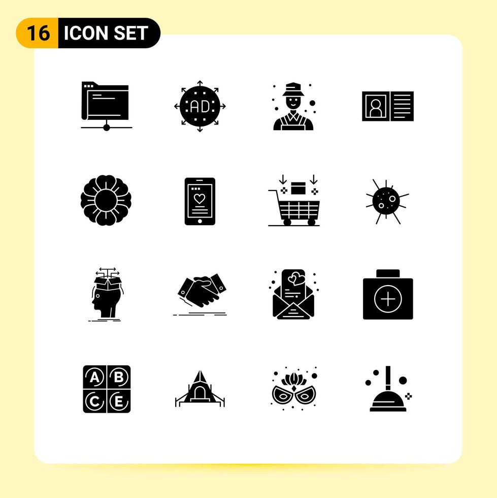 paquete de iconos de vector de stock de 16 signos y símbolos de línea para contacto de información ampliar comunicación elementos de diseño de vector editables por el usuario