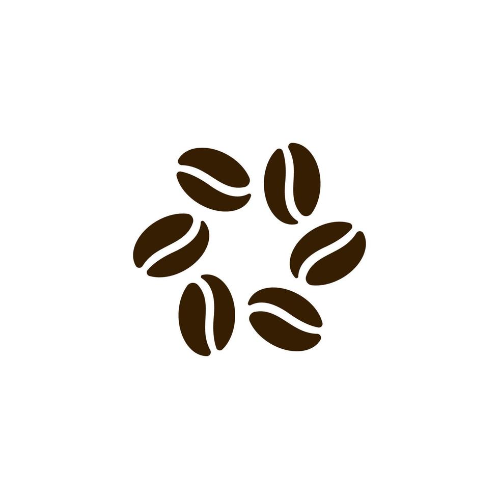 Ilustración de icono de vector de plantilla de granos de café de vector