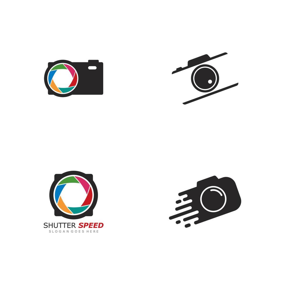 Camera Photography logo template vector icon illustration