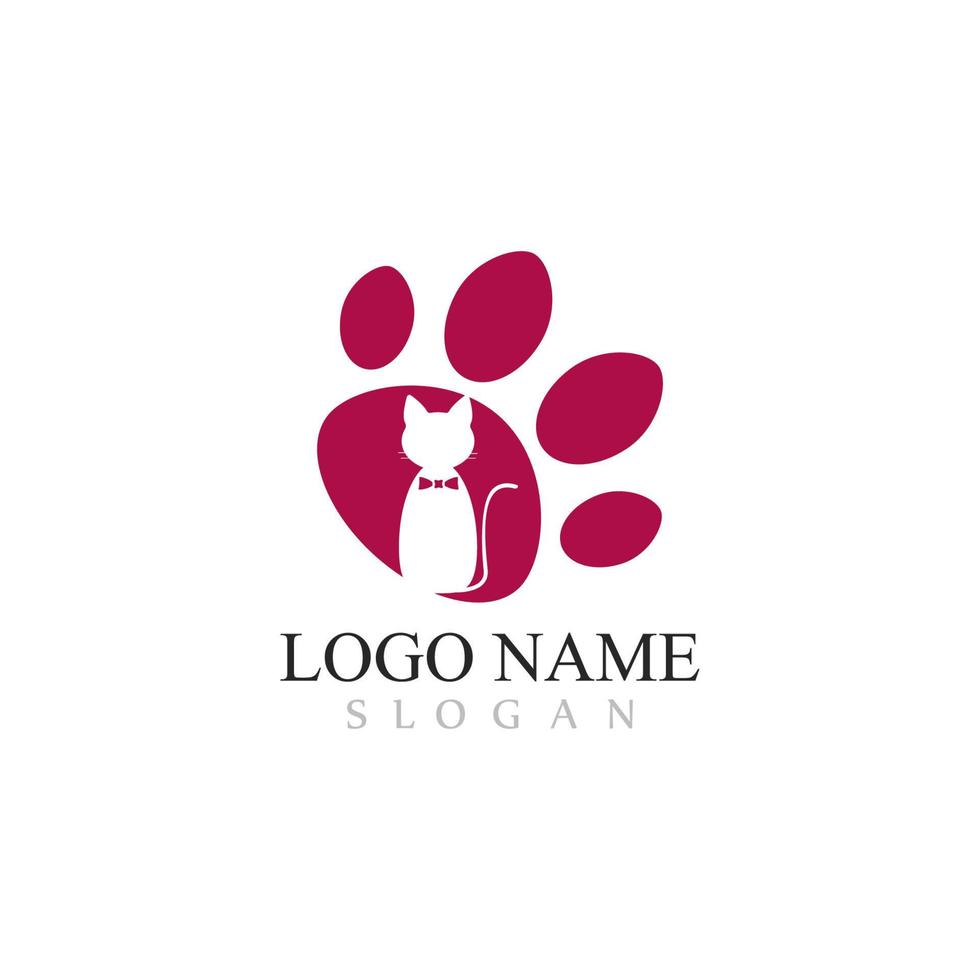 Paw logo template vector