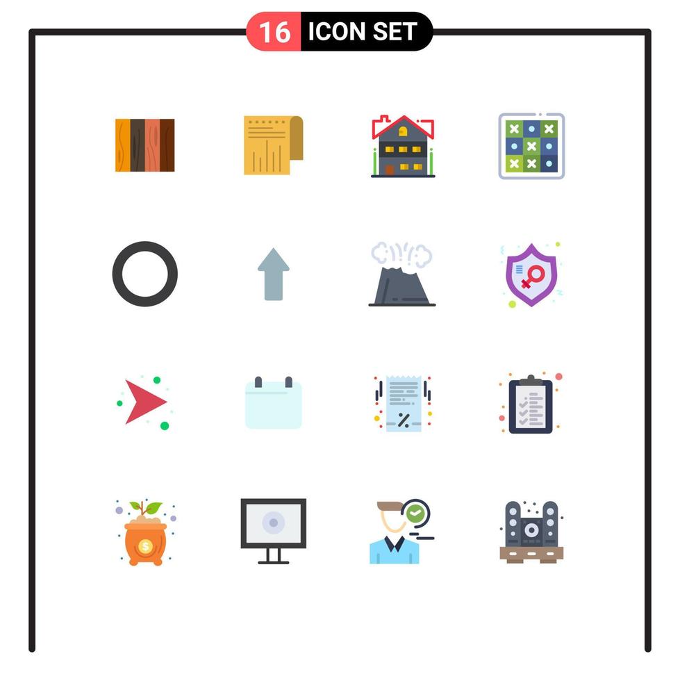 Set of 16 Modern UI Icons Symbols Signs for tic tac toe toe modern tac building Editable Pack of Creative Vector Design Elements
