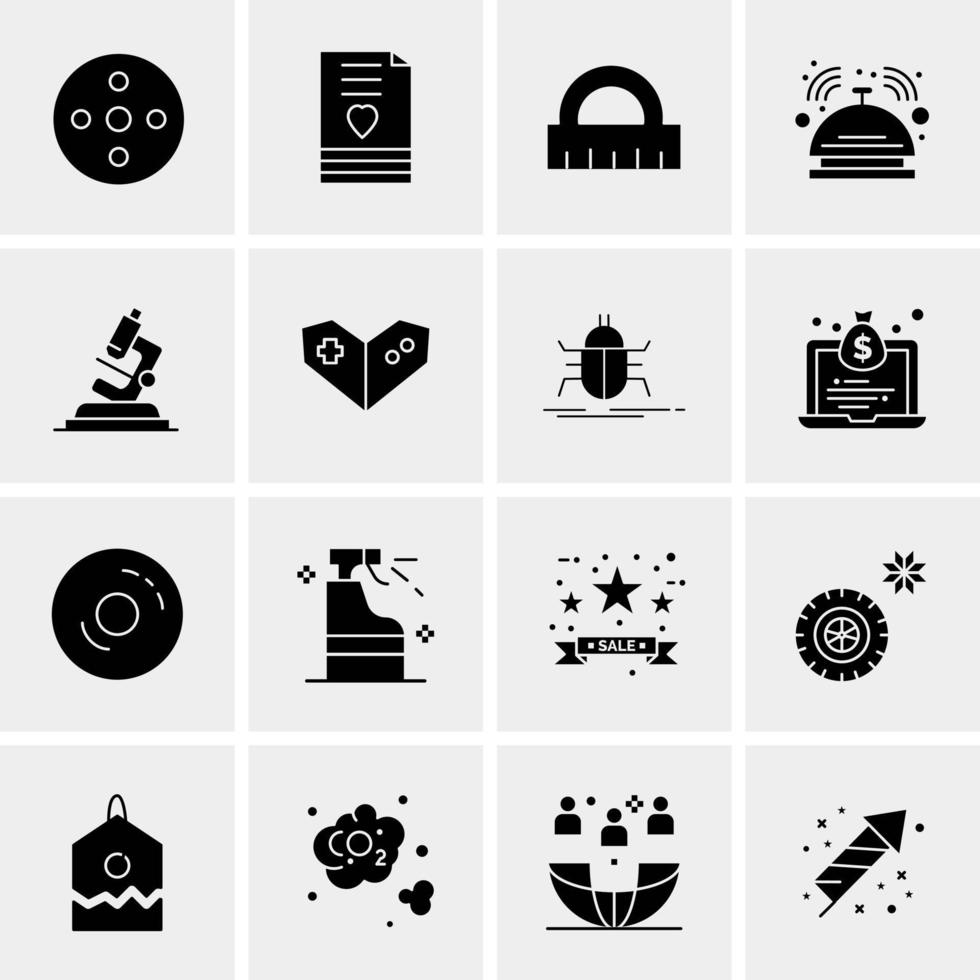 16 iconos de negocios universales vector ilustración de icono creativo para usar en proyectos relacionados con la web y dispositivos móviles