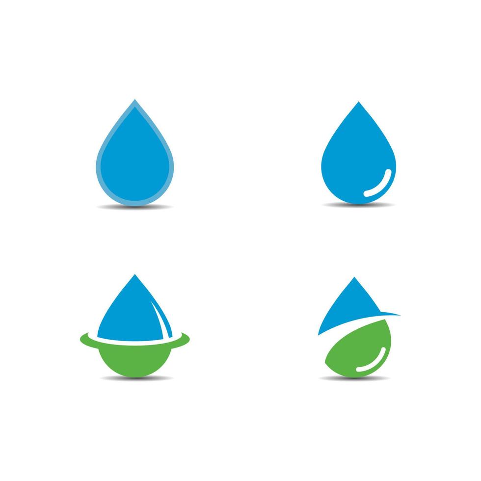 Set of abstract water drops symbols, logo vector