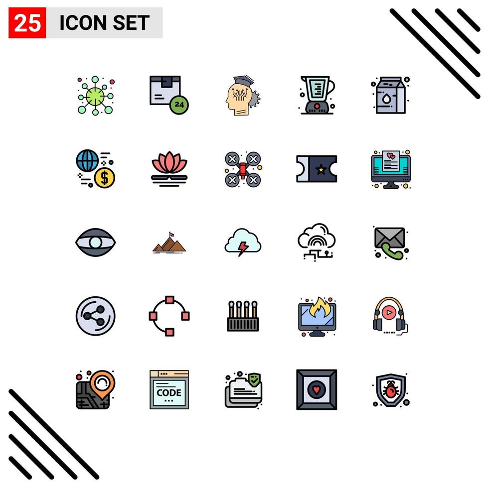 Stock Vector Icon Pack of 25 Line Signs and Symbols for cooking baked shipping technology sharing Editable Vector Design Elements