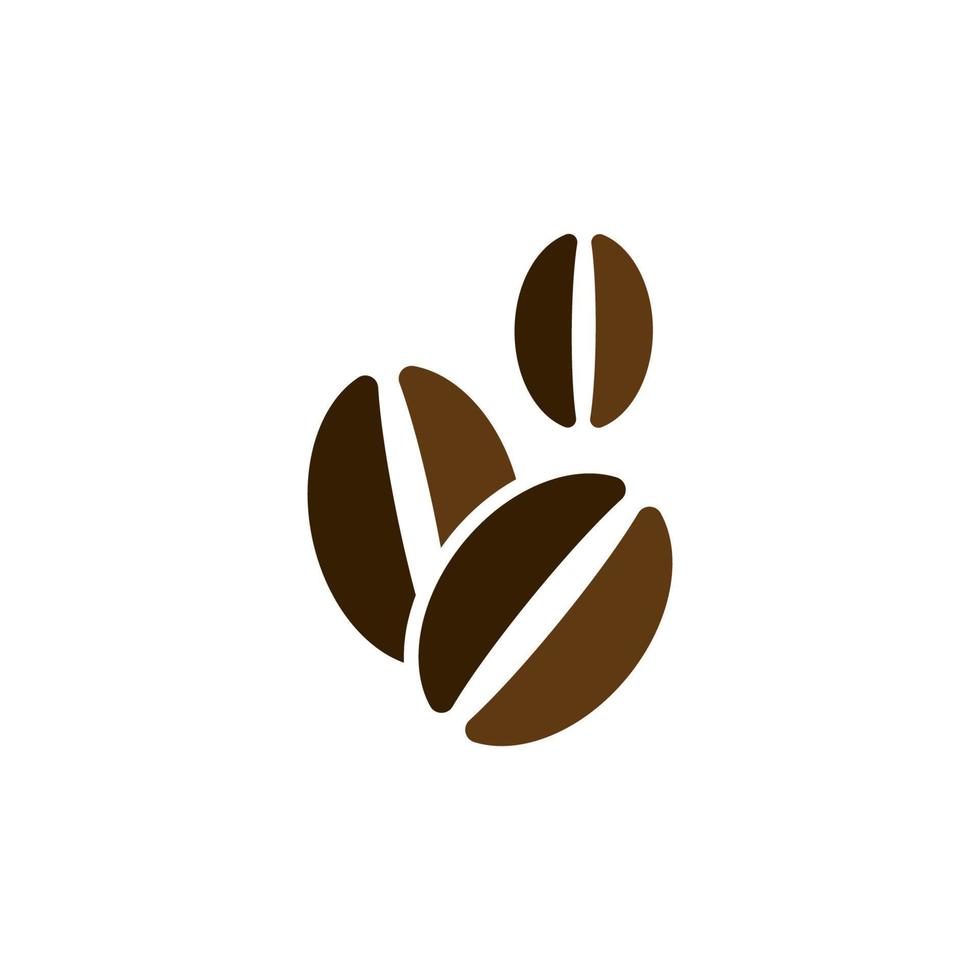 Ilustración de icono de vector de plantilla de granos de café de vector