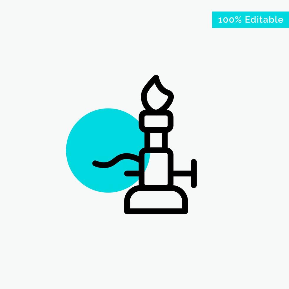 Fire Lab Light Science Torch turquoise highlight circle point Vector icon