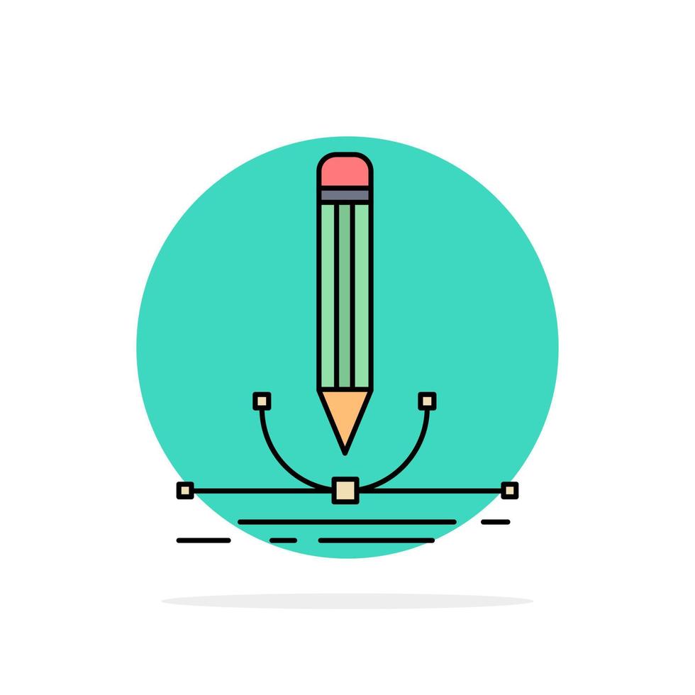 illustration design pen graphic draw Flat Color Icon Vector