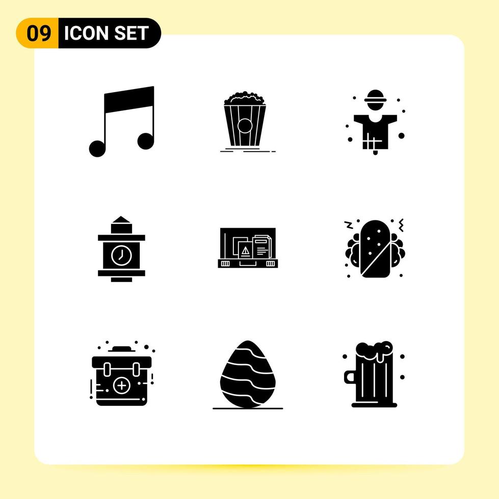 Stock Vector Icon Pack of 9 Line Signs and Symbols for bag presentation farming station train Editable Vector Design Elements