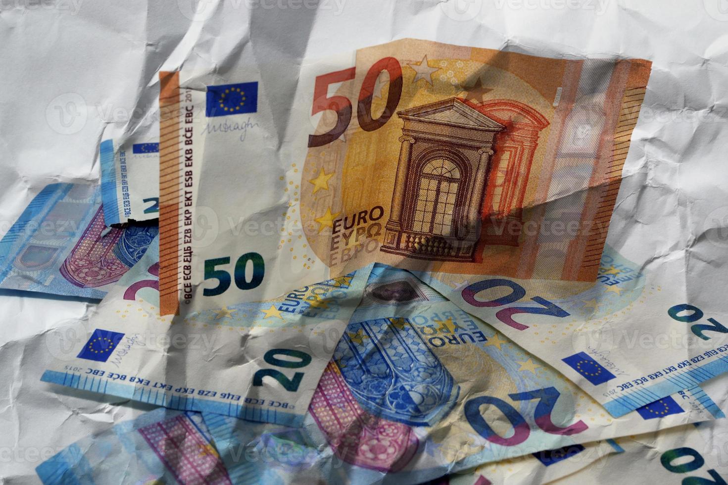 Euro banknotes.Pile of paper euro banknotes.Euro European currency - money.Euro cash background. photo