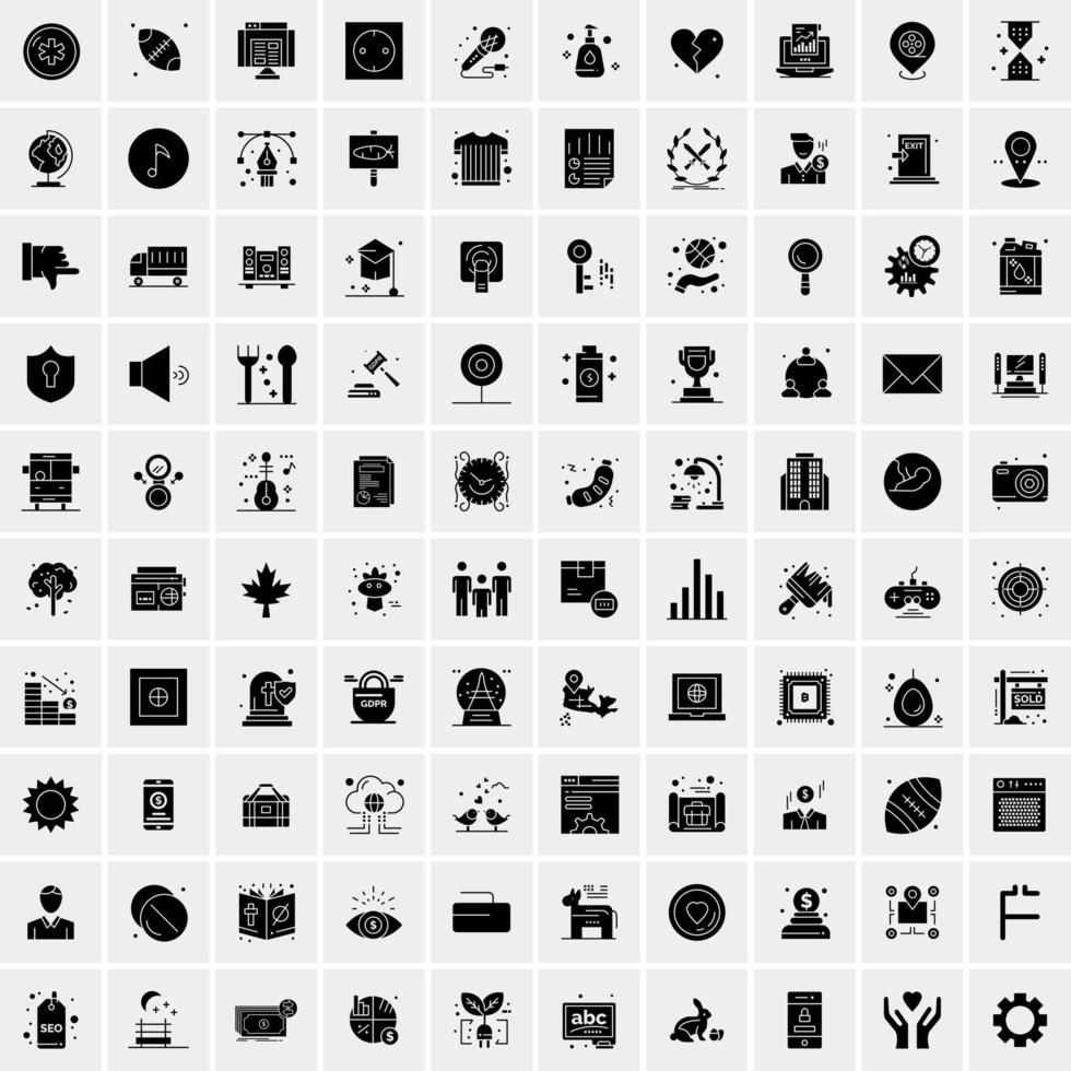 Set of 100 Universal Icons vector