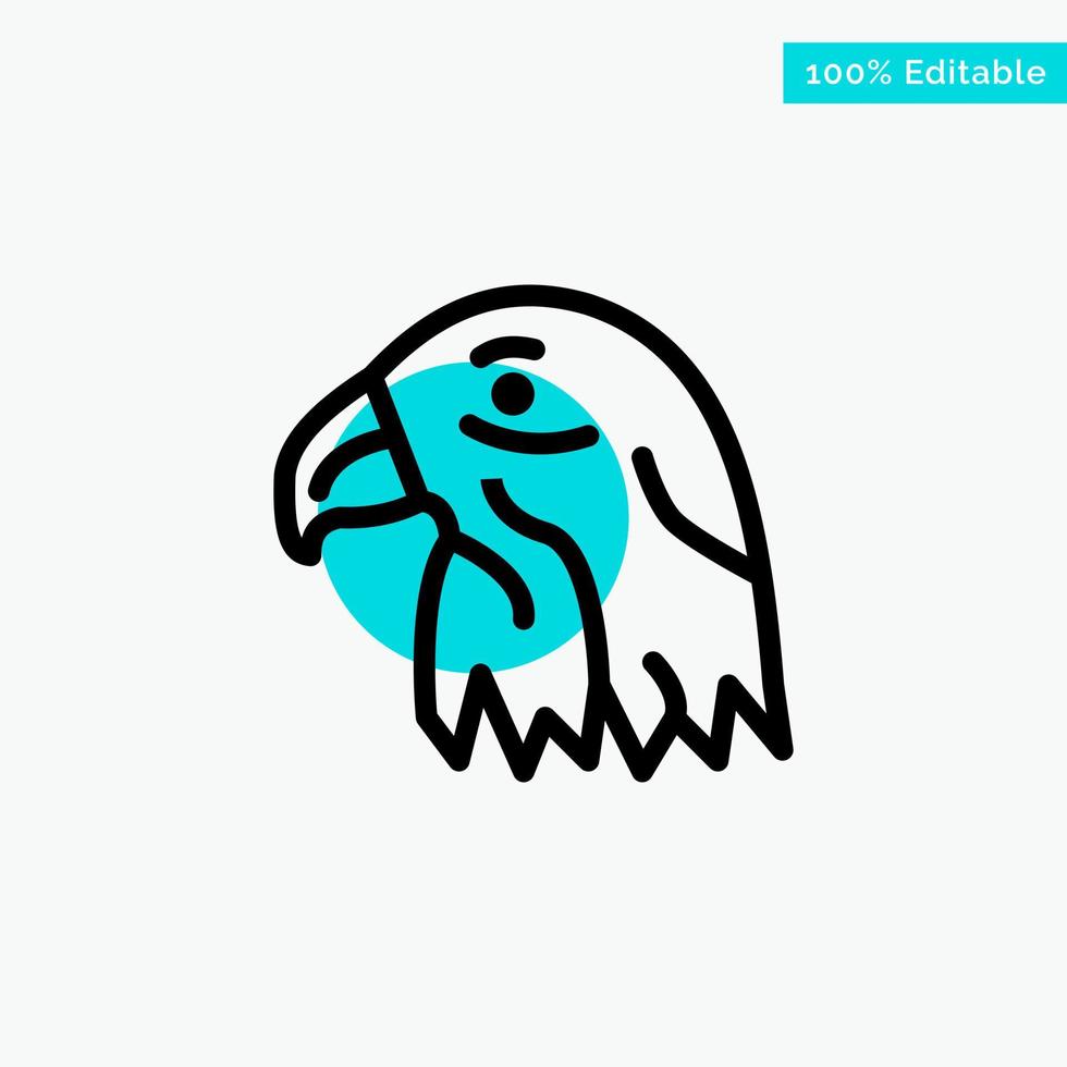 Animal Bird Eagle Usa turquoise highlight circle point Vector icon