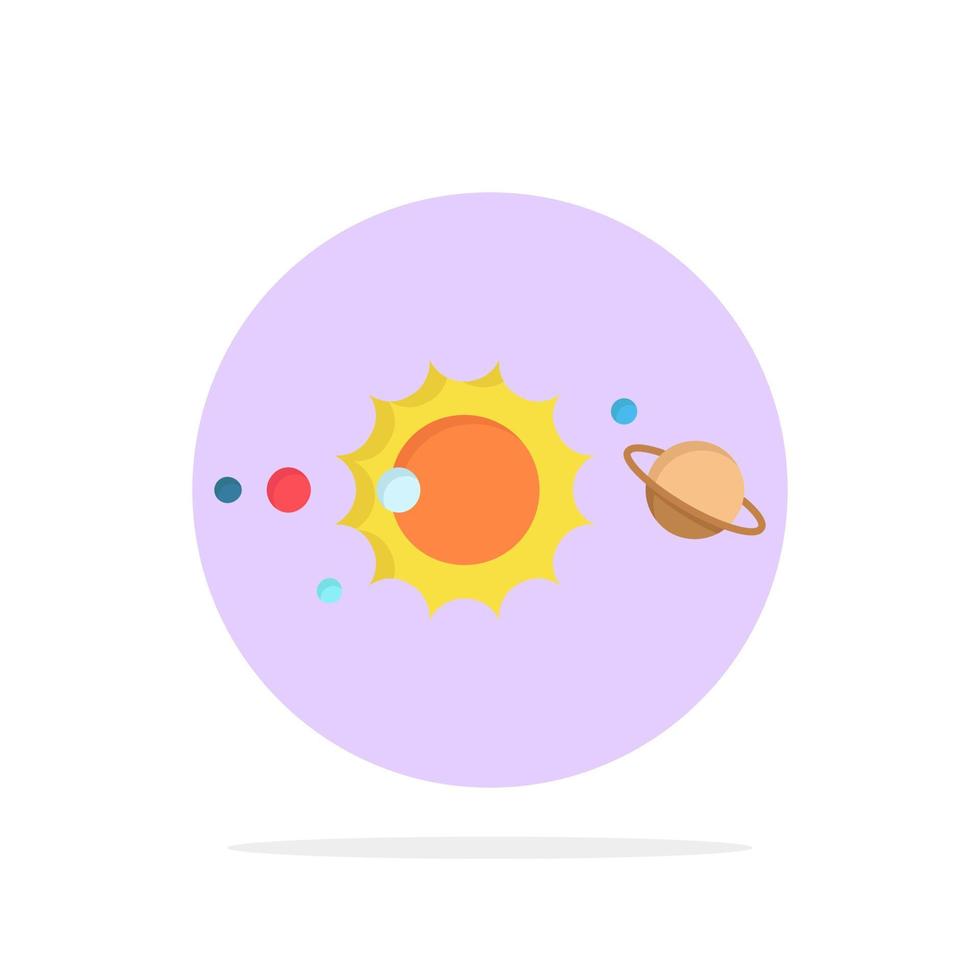 solar system universe solar system astronomy Flat Color Icon Vector