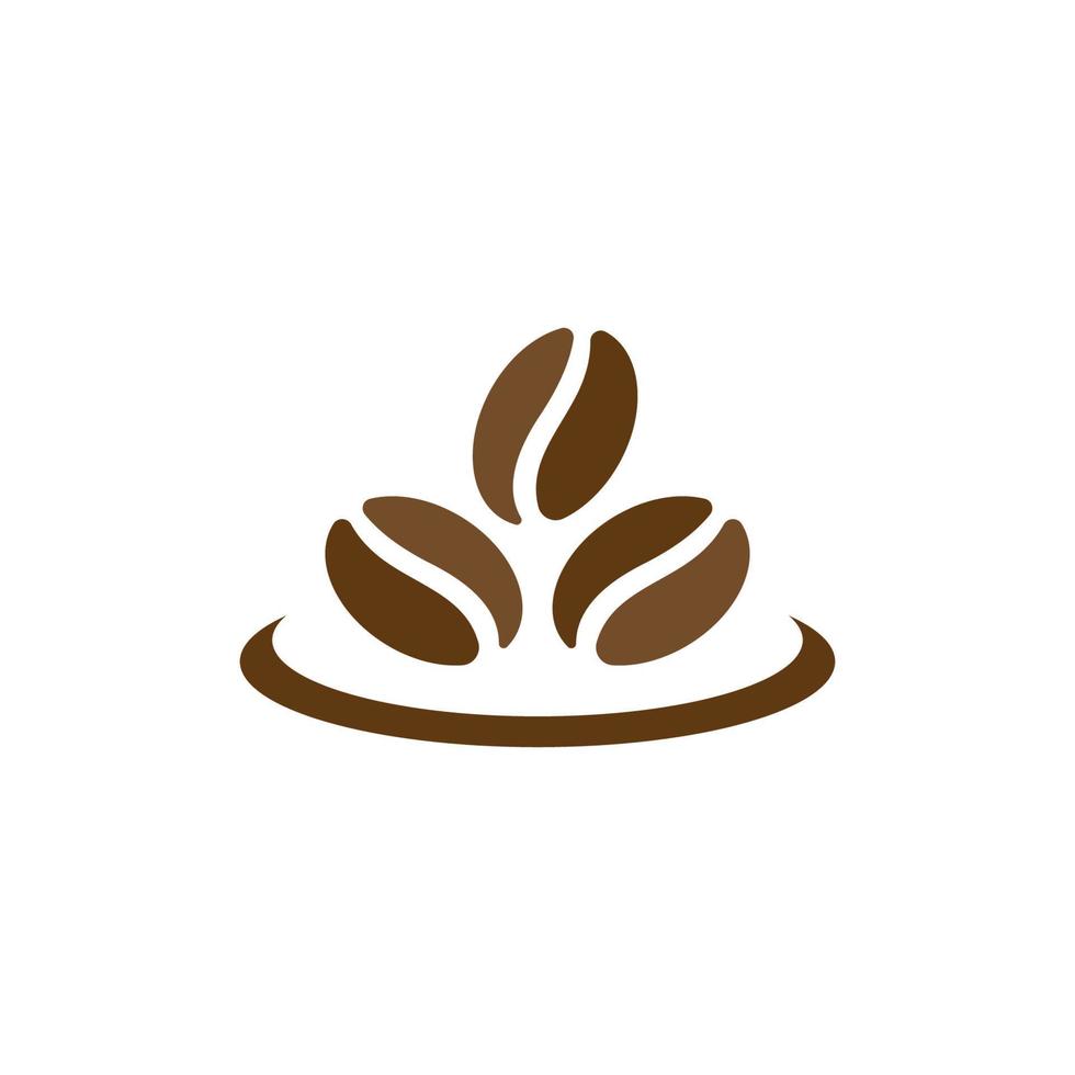 Ilustración de icono de vector de plantilla de granos de café de vector