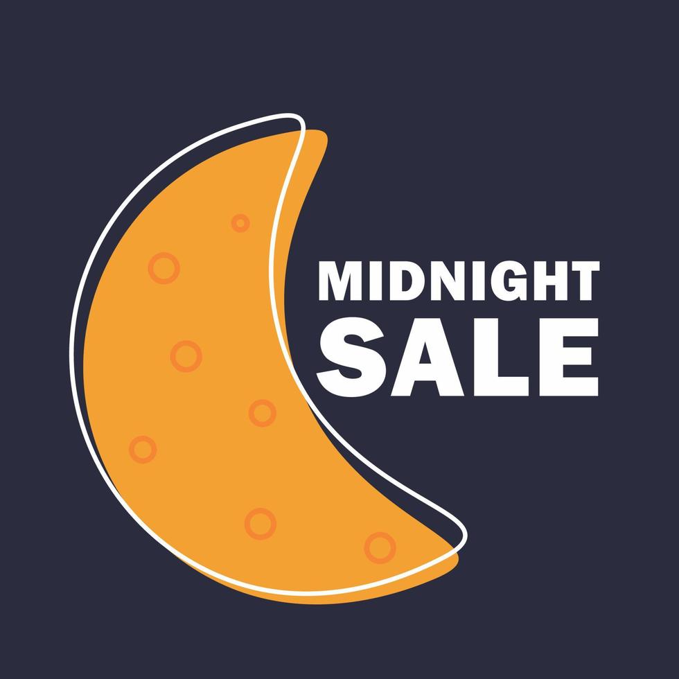 Midnight sale social media template vector design