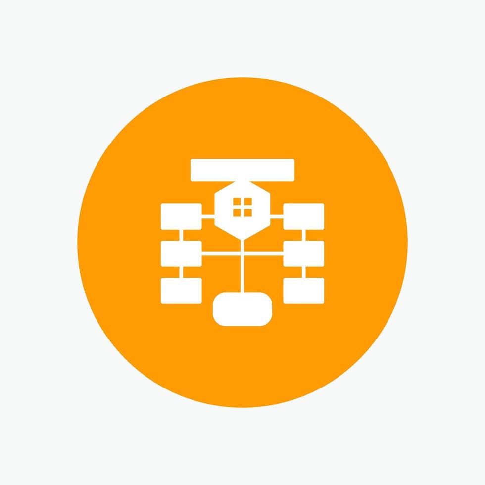 Flowchart Flow Chart Data Database white glyph icon vector