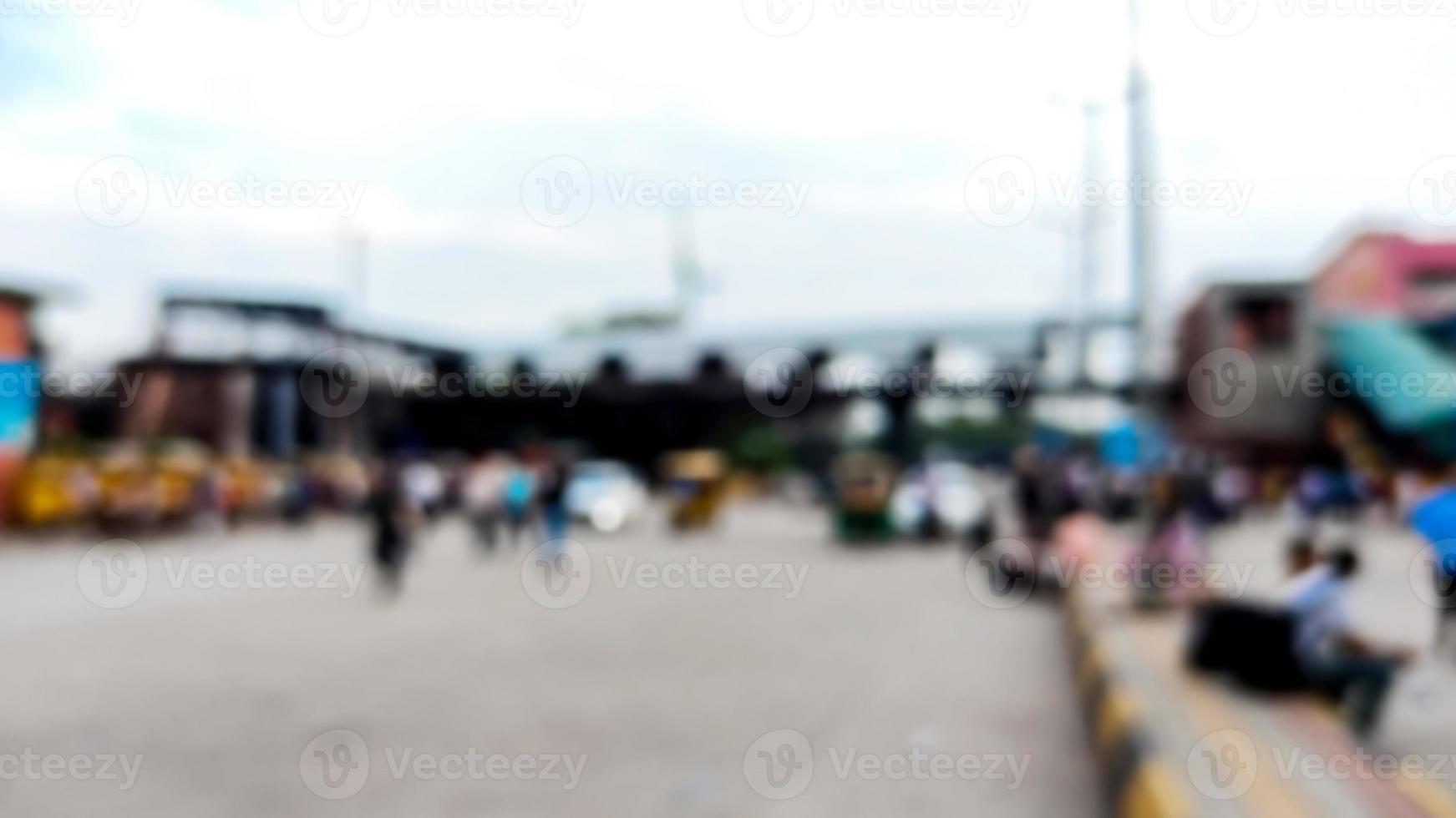 Out of focus views of city streets on a sunny summer day. photo