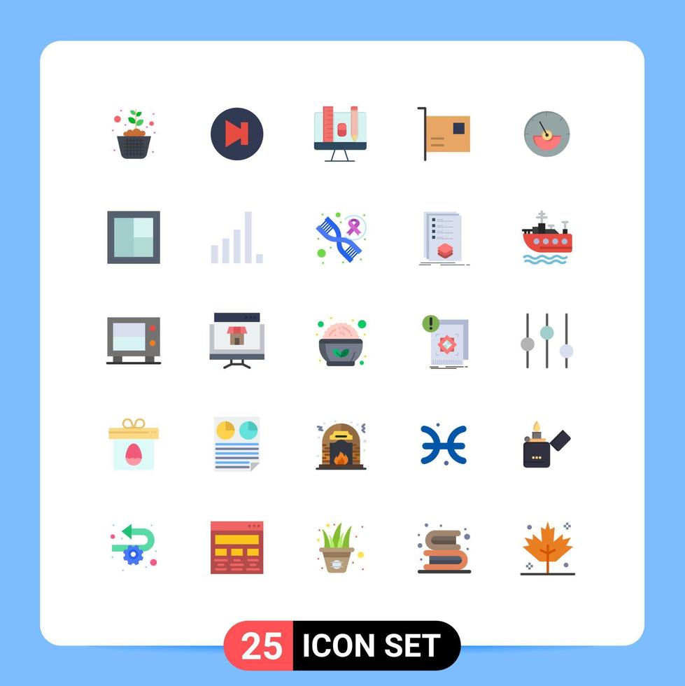 Editable Vector Line Pack of 25 Simple Flat Colors of ampere gadget computer devices card Editable Vector Design Elements