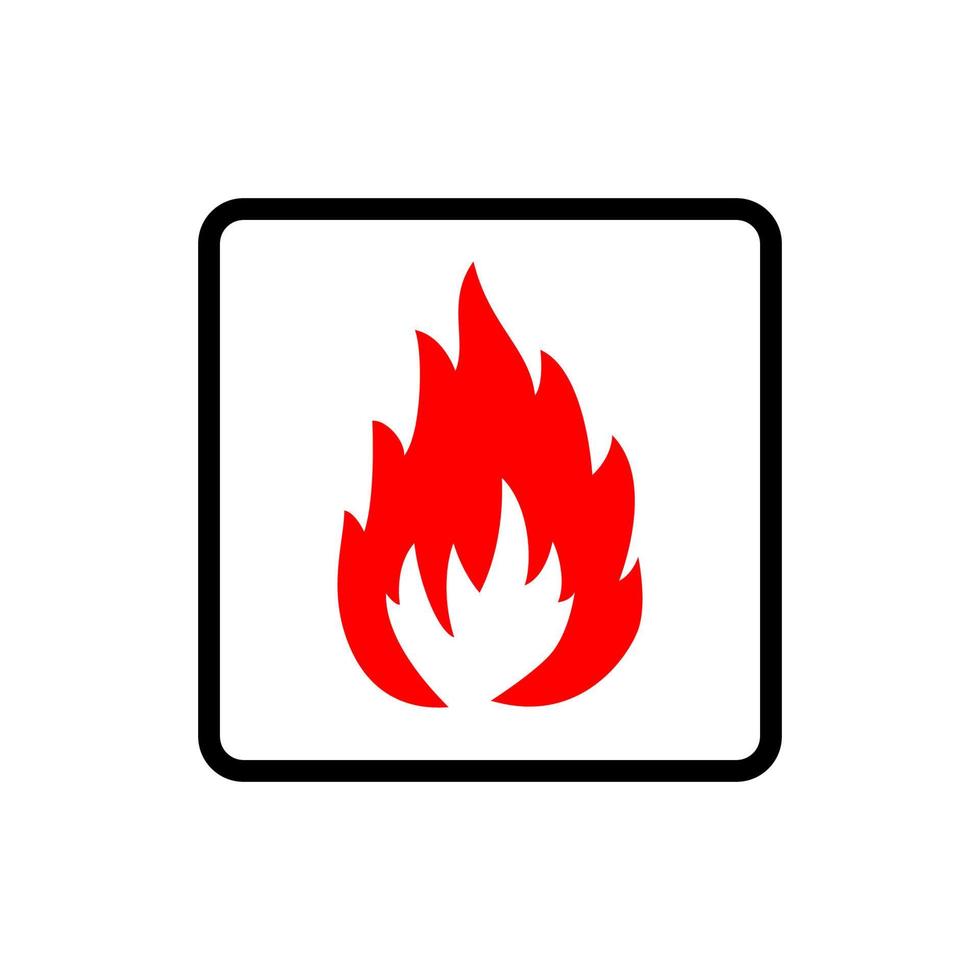 Red fire icon vector