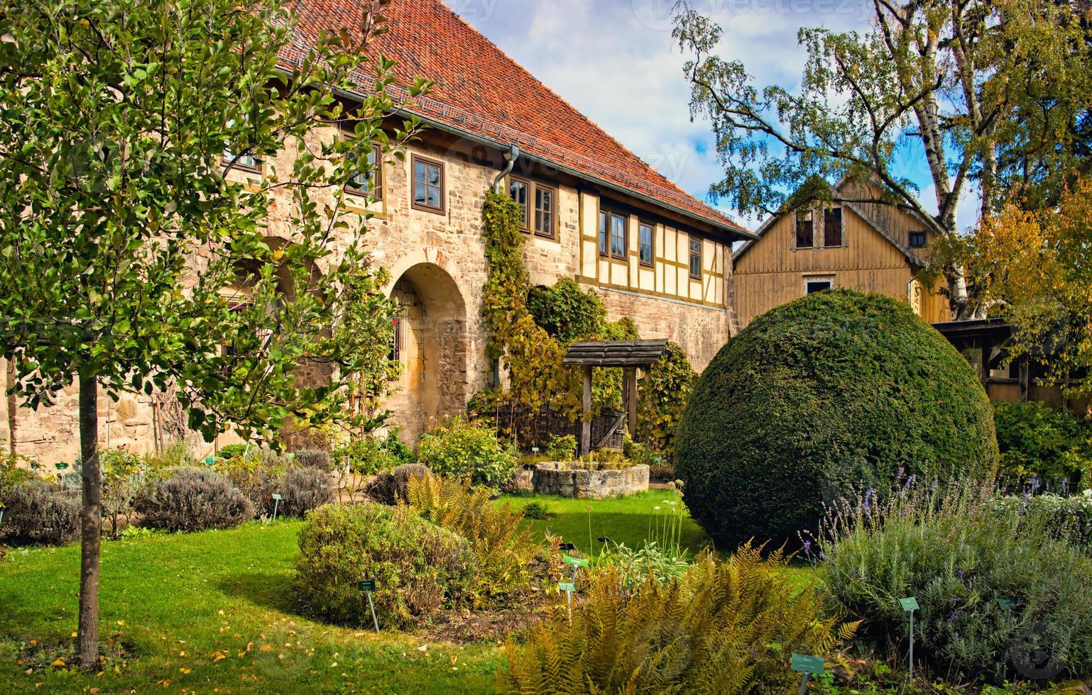 Traditional monastery garden photo