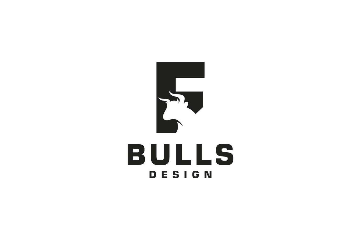 Letter F logo, Bull logo,head bull logo, monogram Logo Design Template Element vector