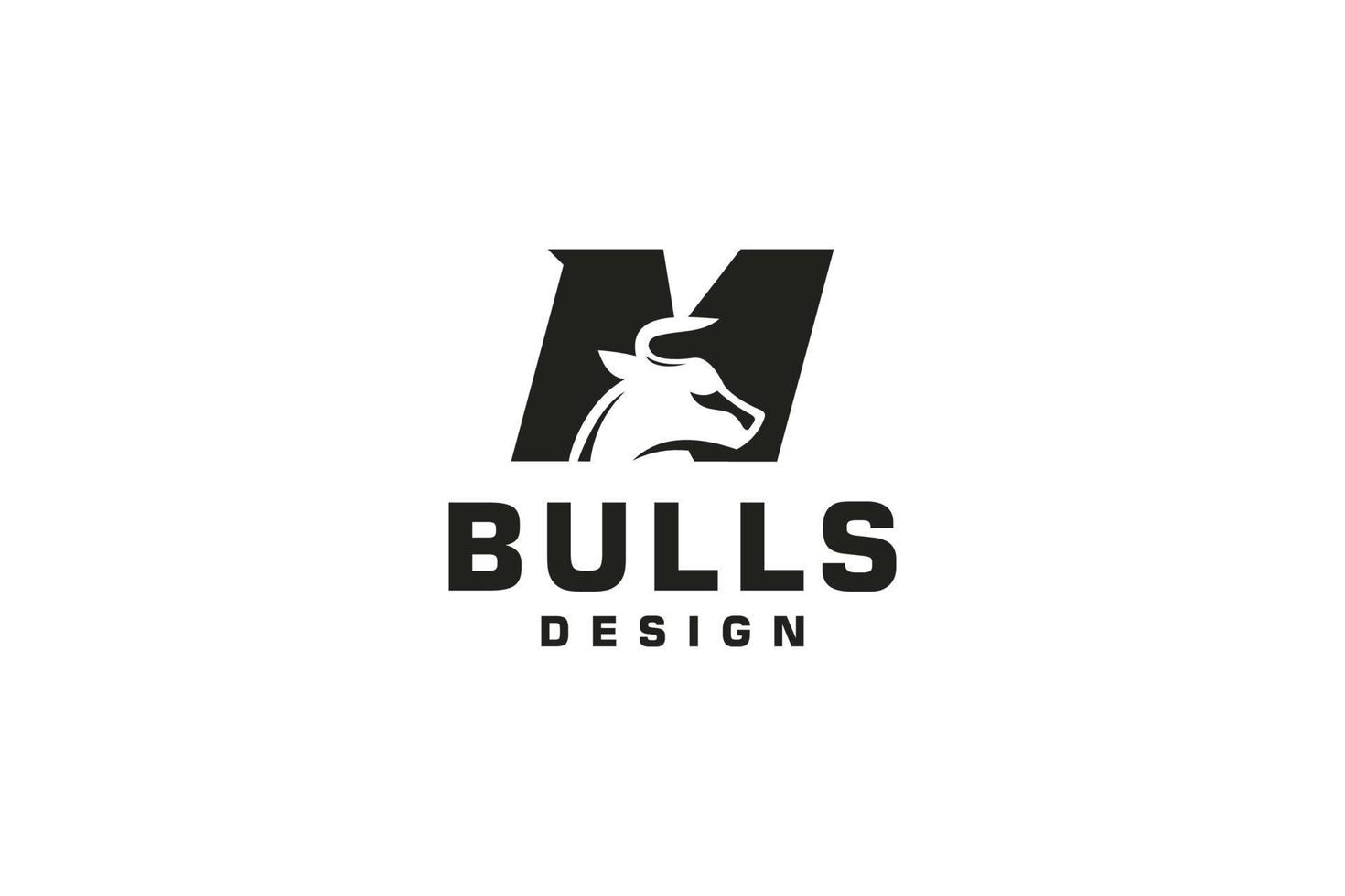 Letter M logo, Bull logo,head bull logo, monogram Logo Design Template Element vector