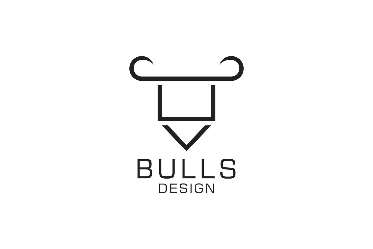logotipo de letra u, logotipo de toro, logotipo de toro de cabeza, elemento de plantilla de diseño de logotipo de monograma vector