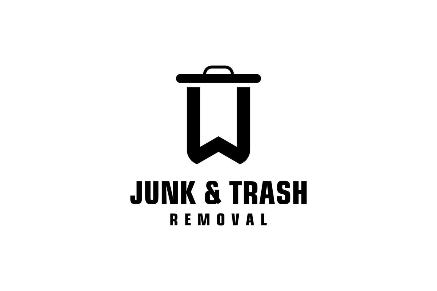 Letter W for junk removal logo design, environmentally friendly garbage disposal service, simple minimalist design icon. vector