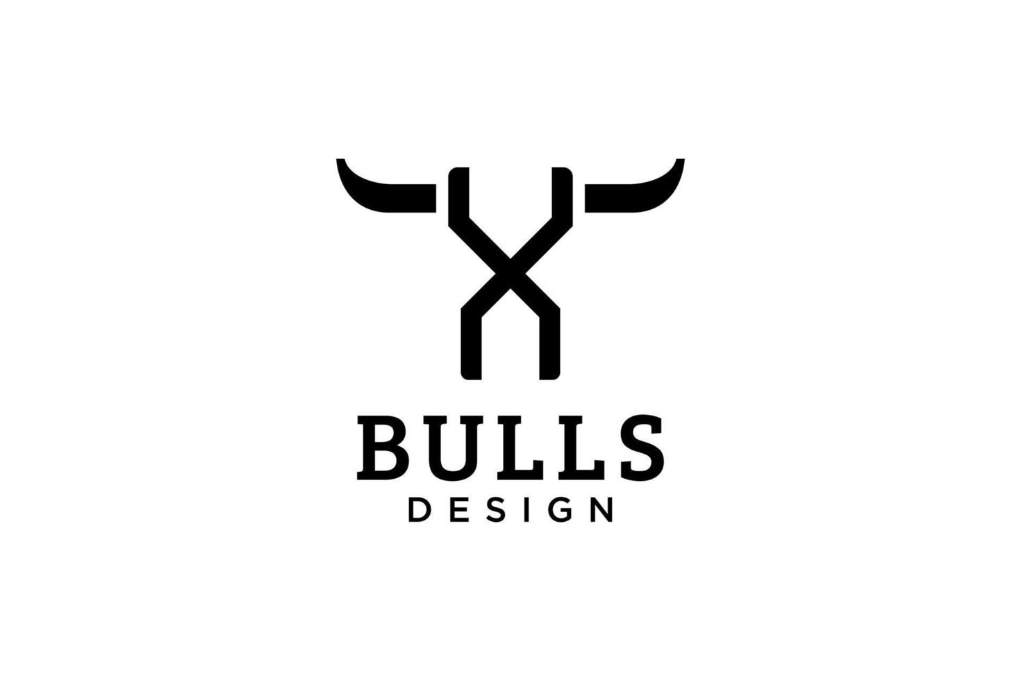 Letter X logo, Bull logo,head bull logo, monogram Logo Design Template Element vector