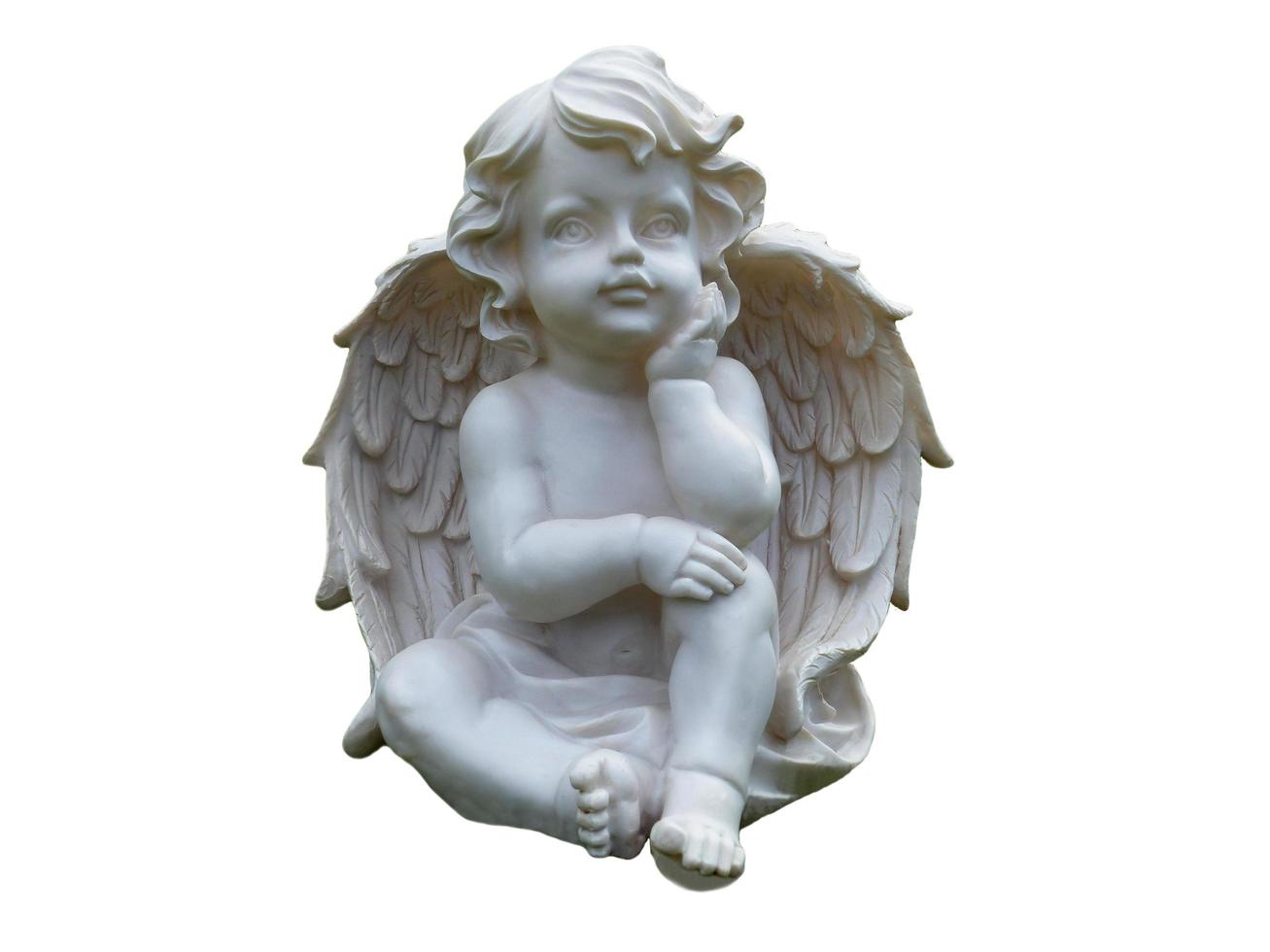 Cute Cherub Angel On White photo