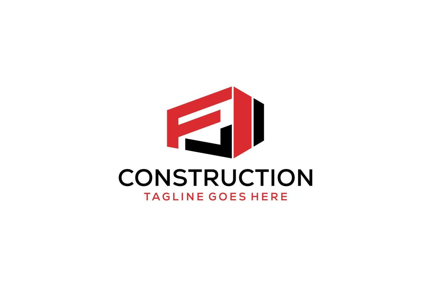 letra f para el logotipo de remodelación inmobiliaria. elemento de plantilla de diseño de logotipo de edificio de arquitectura de construcción. vector