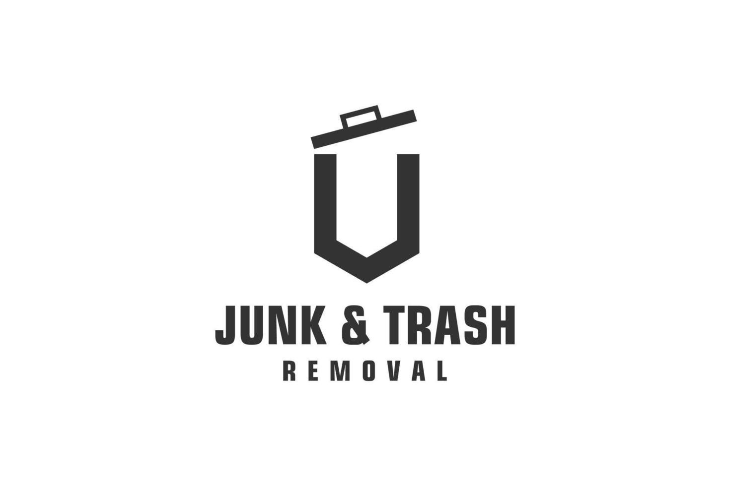 Letter V for junk removal logo design, environmentally friendly garbage disposal service, simple minimalist design icon. vector