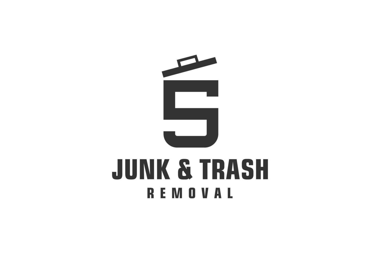 Letter S for junk removal logo design, environmentally friendly garbage disposal service, simple minimalist design icon. vector