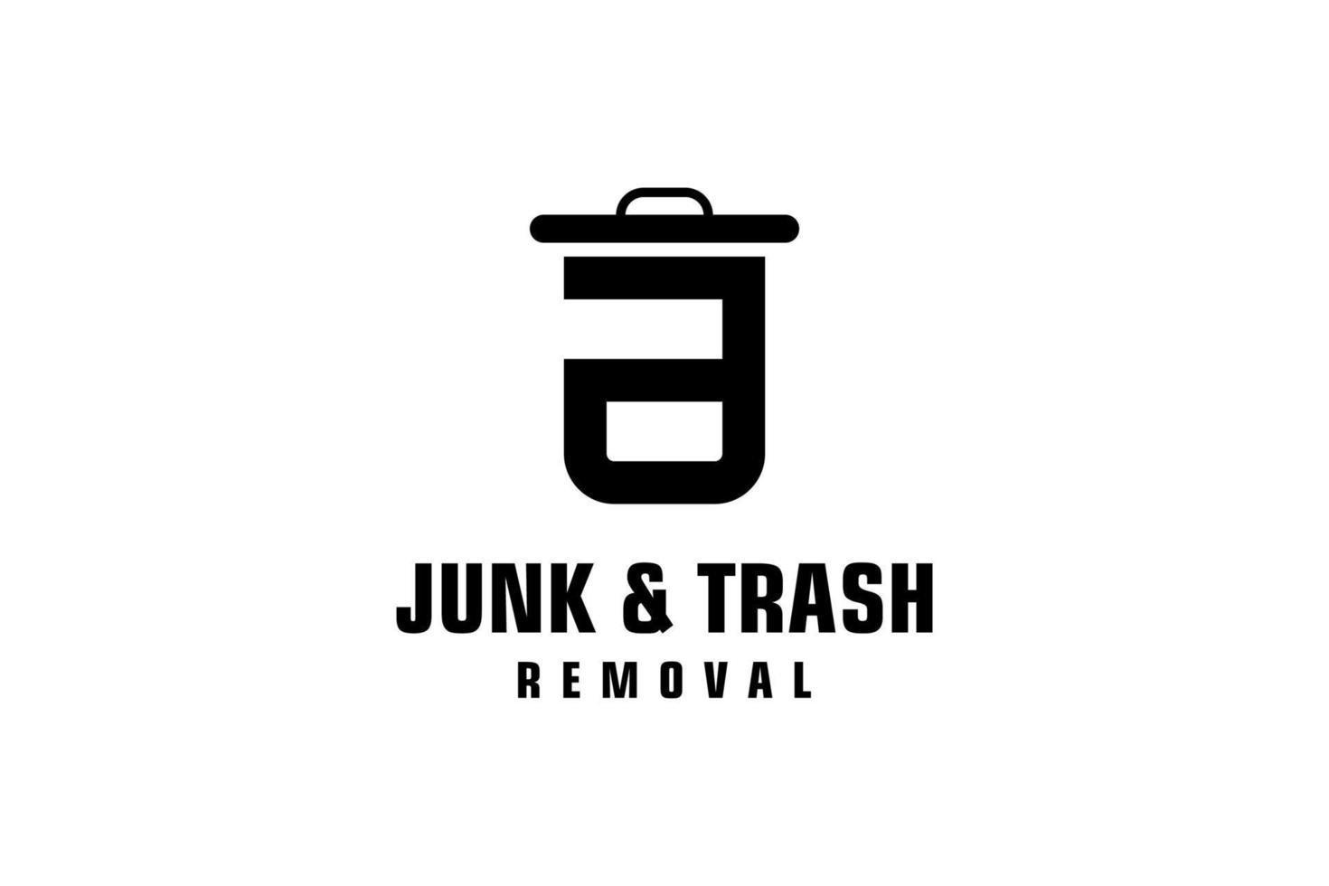 Letter A for junk removal logo design, environmentally friendly garbage disposal service, simple minimalist design icon. vector