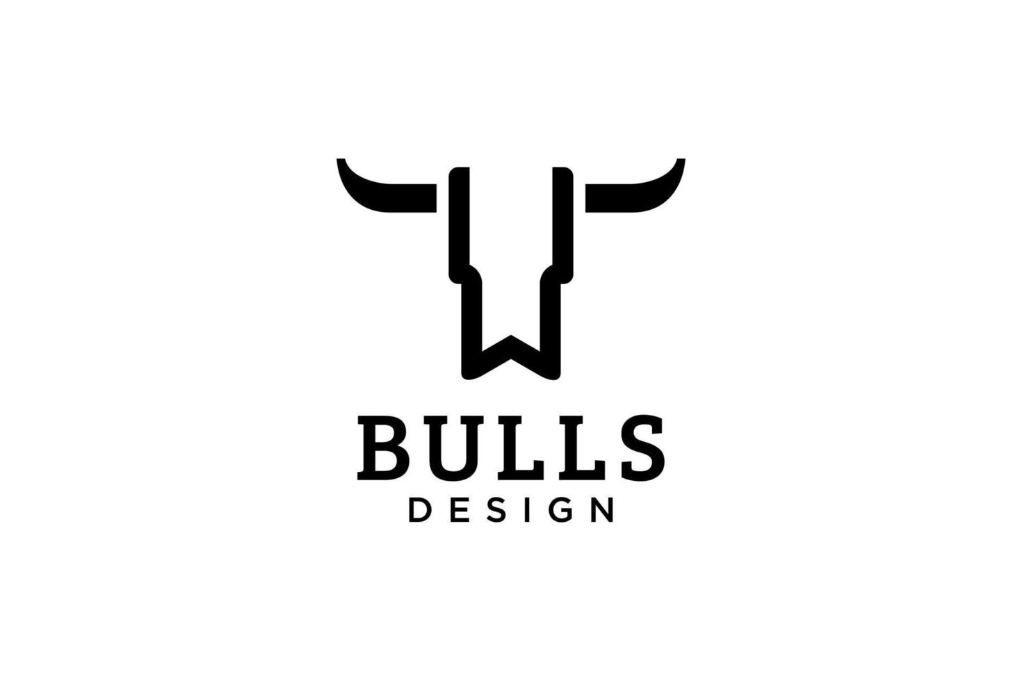 Letter W logo, Bull logo,head bull logo, monogram Logo Design Template Element vector