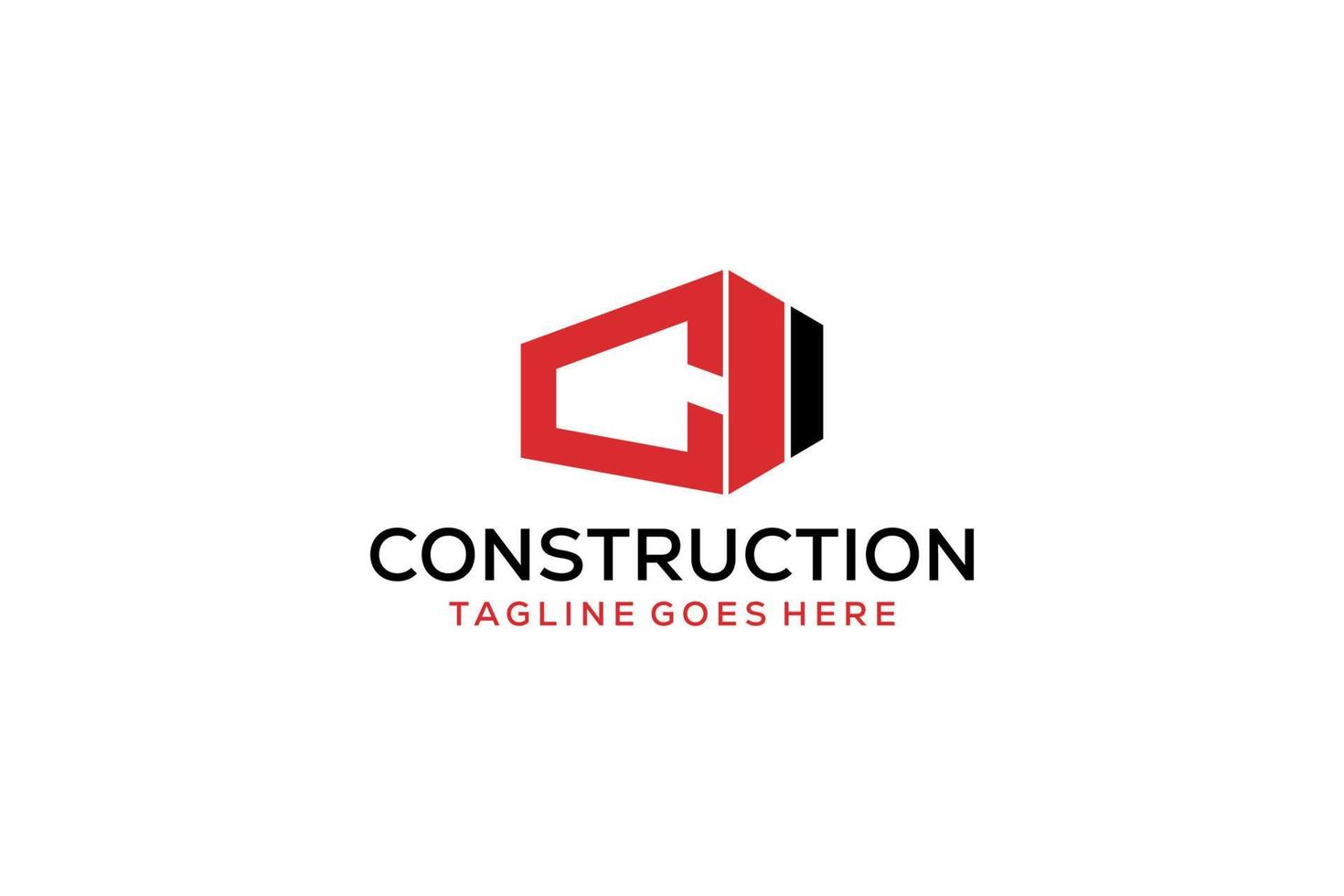 letra c para el logotipo de remodelación inmobiliaria. elemento de plantilla de diseño de logotipo de edificio de arquitectura de construcción. vector