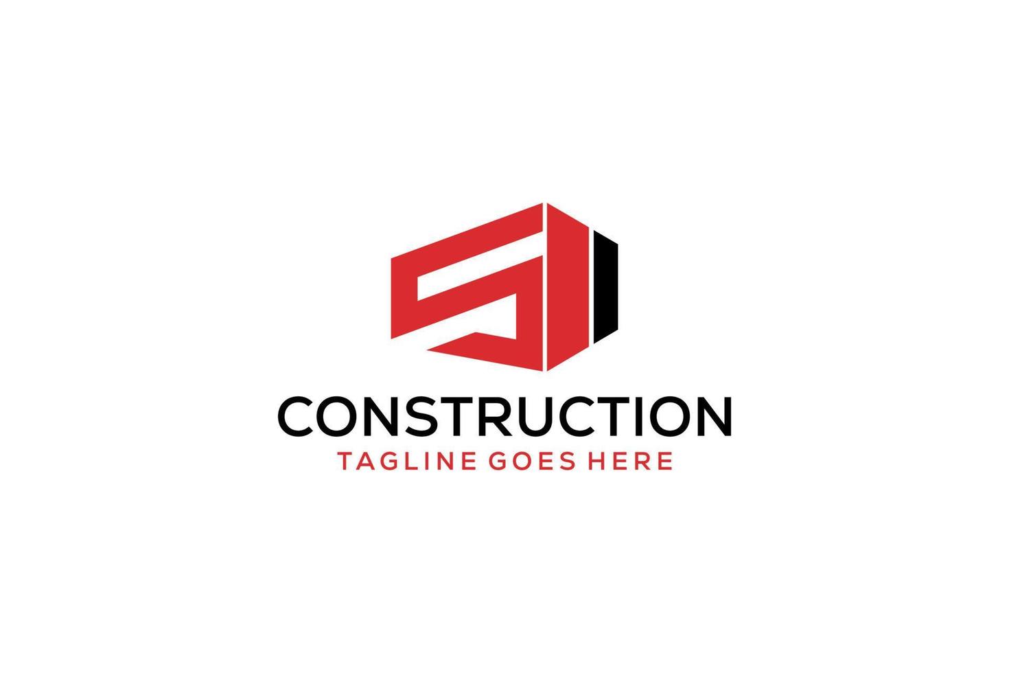 letra s para el logotipo de remodelación inmobiliaria. elemento de plantilla de diseño de logotipo de edificio de arquitectura de construcción. vector