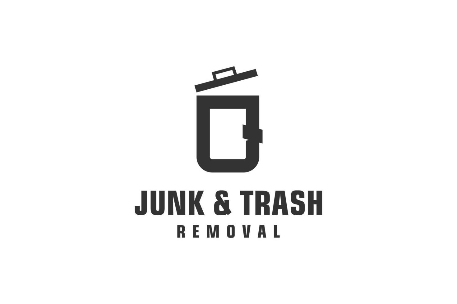 Letter Q for junk removal logo design, environmentally friendly garbage disposal service, simple minimalist design icon. vector