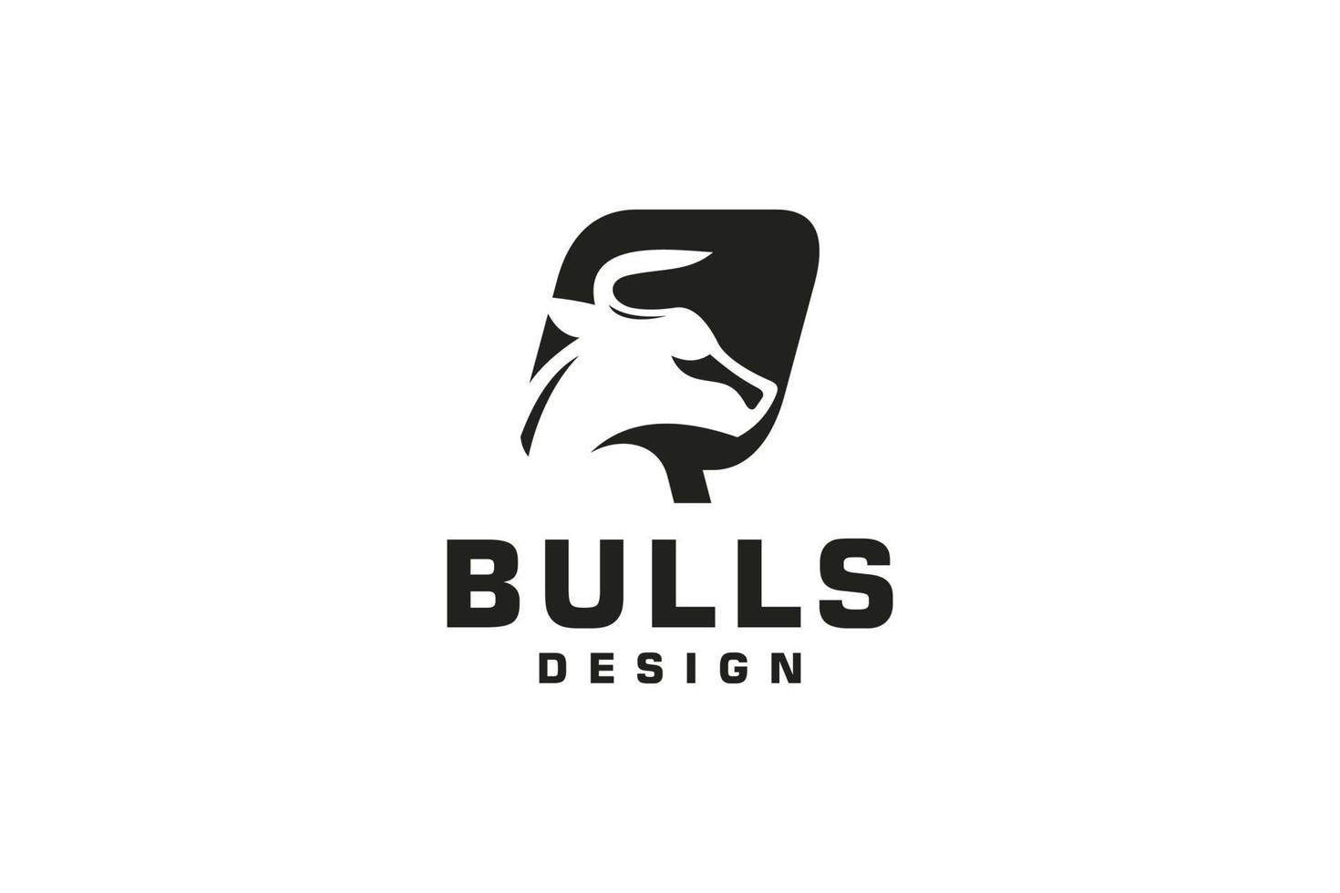 logotipo de letra q, logotipo de toro, logotipo de toro de cabeza, elemento de plantilla de diseño de logotipo de monograma vector