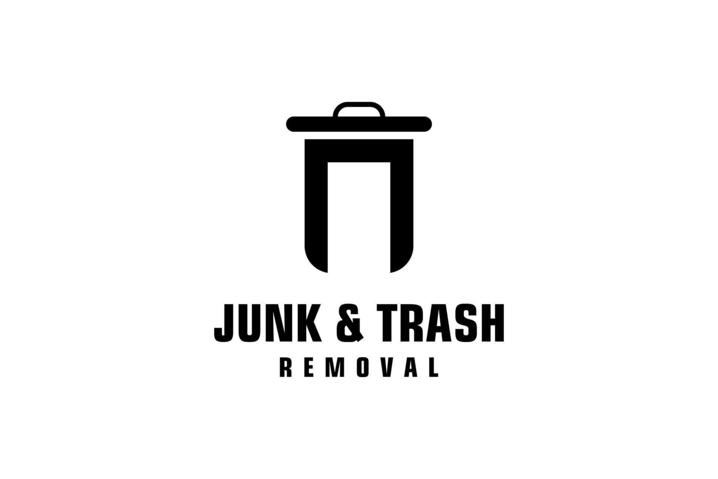 Letter N for junk removal logo design, environmentally friendly garbage disposal service, simple minimalist design icon. vector