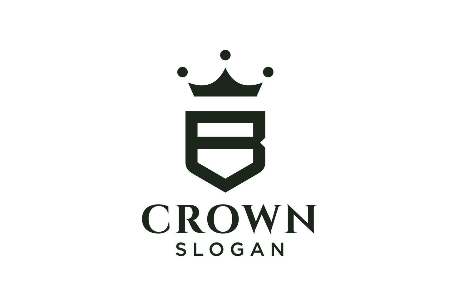 vintage crown logo and letter B symbol. Modern luxury brand element sign. Vector illustration.