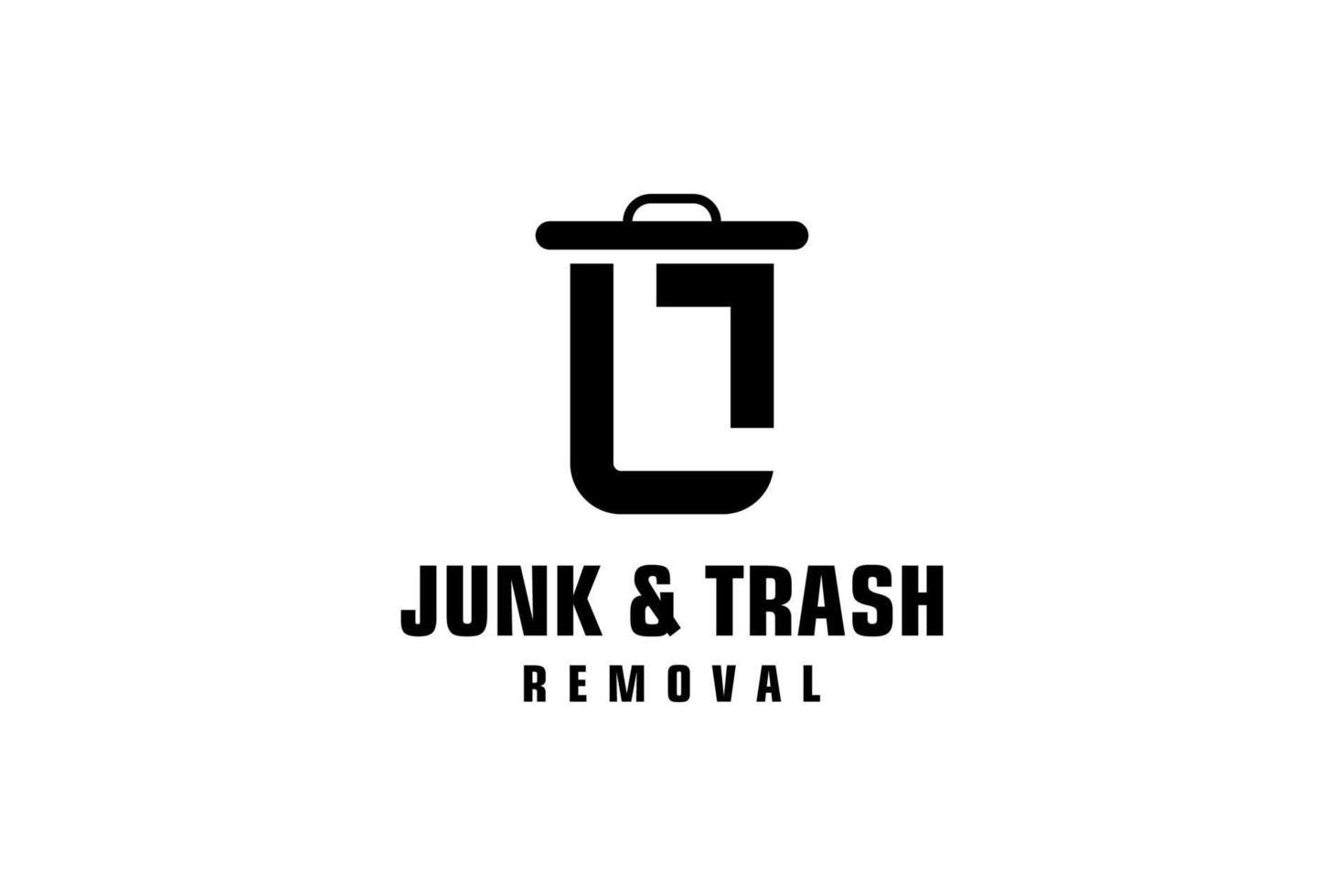 Letter L for junk removal logo design, environmentally friendly garbage disposal service, simple minimalist design icon. vector