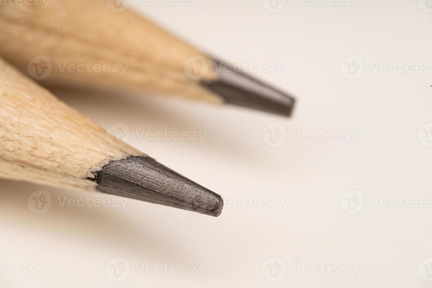 Pencil point close up. Detail view of  pencil. Macro detail of a pencil graphite photo