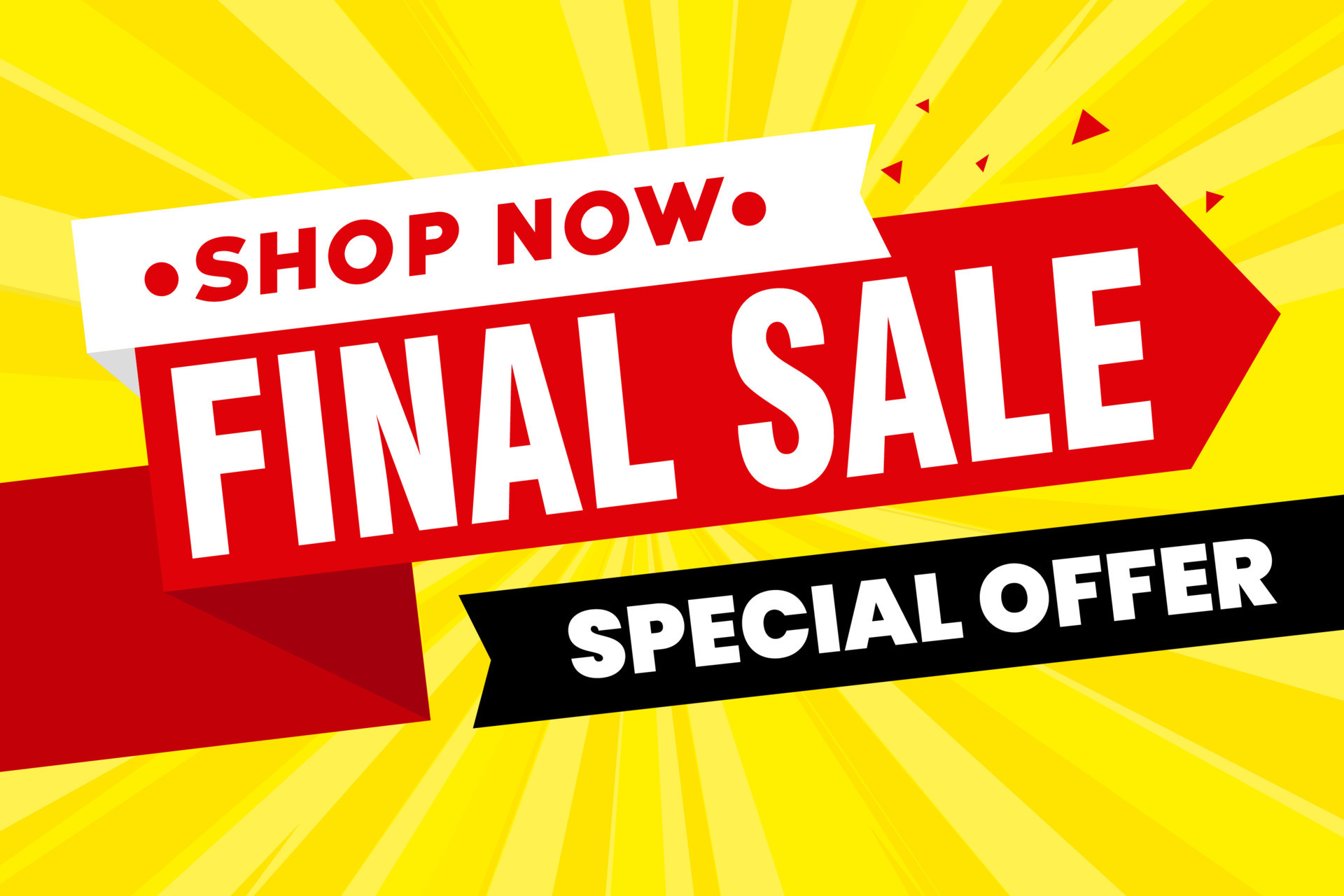 Final Sale banner, poster background. Big sale, special offer, discounts, Vector illustration