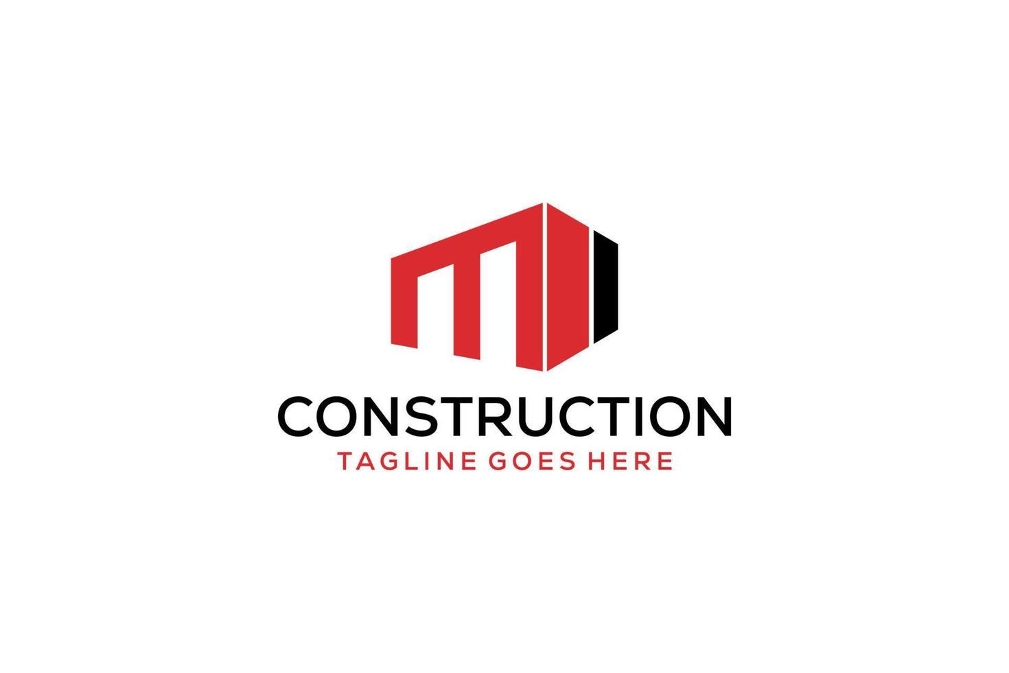 letra m para el logotipo de remodelación inmobiliaria. elemento de plantilla de diseño de logotipo de edificio de arquitectura de construcción. vector