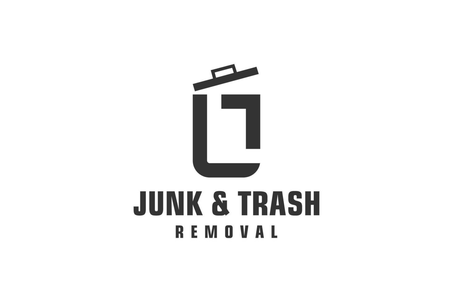 Letter L for junk removal logo design, environmentally friendly garbage disposal service, simple minimalist design icon. vector