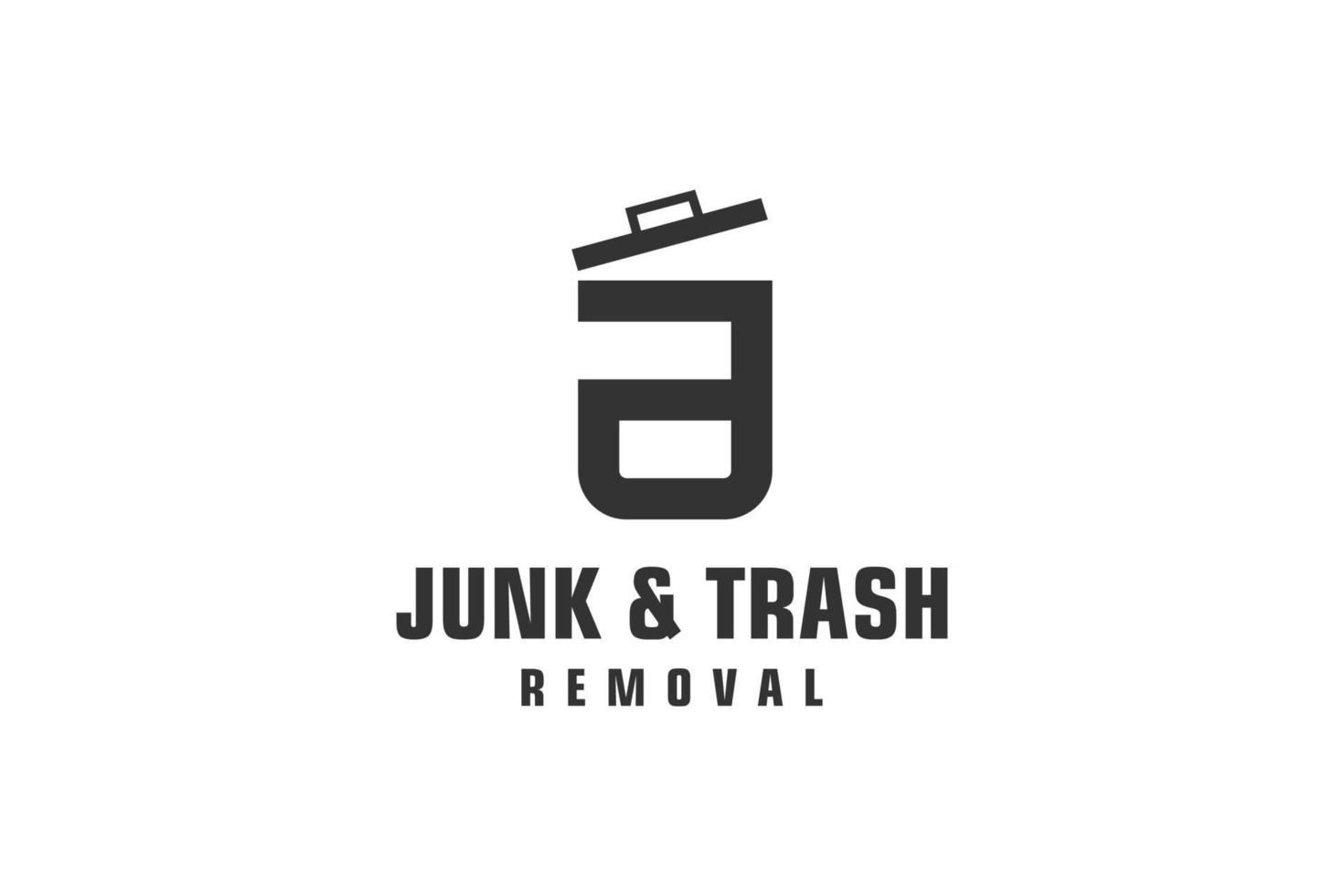 Letter A for junk removal logo design, environmentally friendly garbage disposal service, simple minimalist design icon. vector